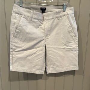 JCrew Cream Bermuda Shorts Cotton Twill